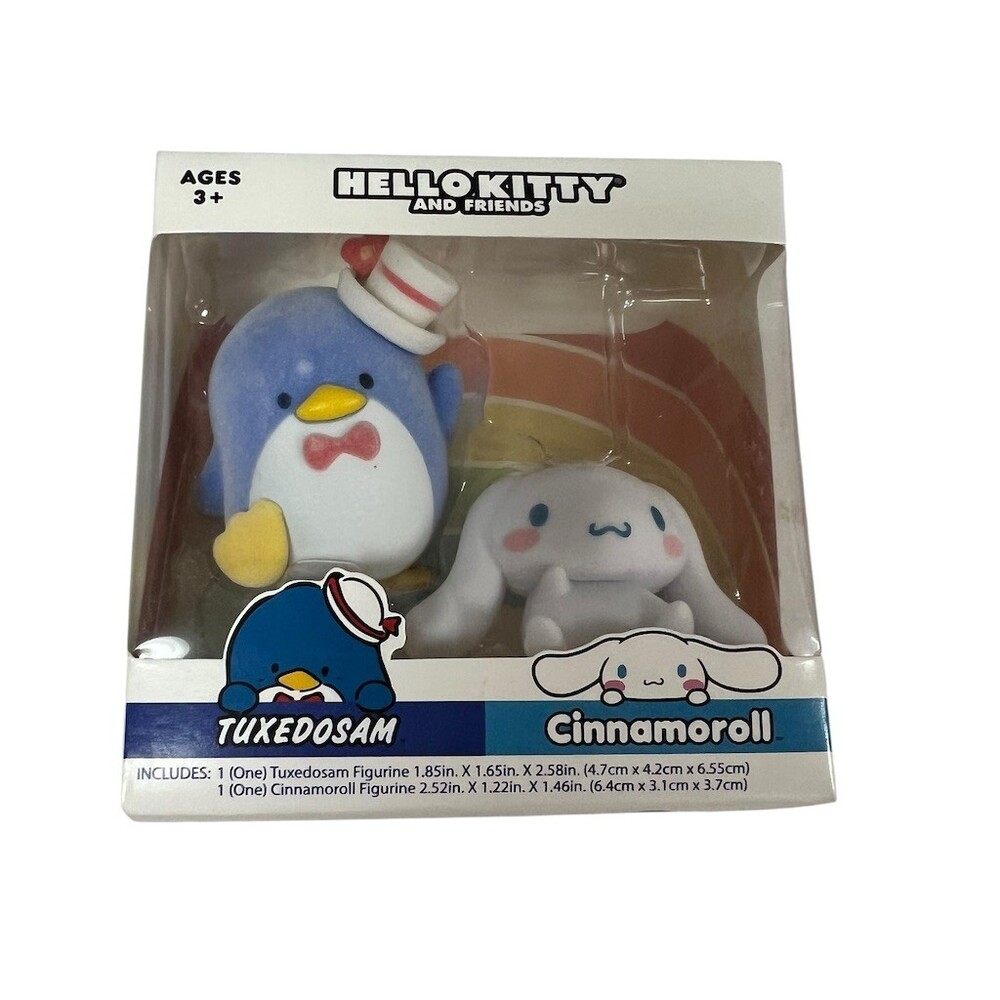 Sanrio Hello Kitty and Friends Flocked Figure 2-Pack Tuxedosam Cinnamoroll